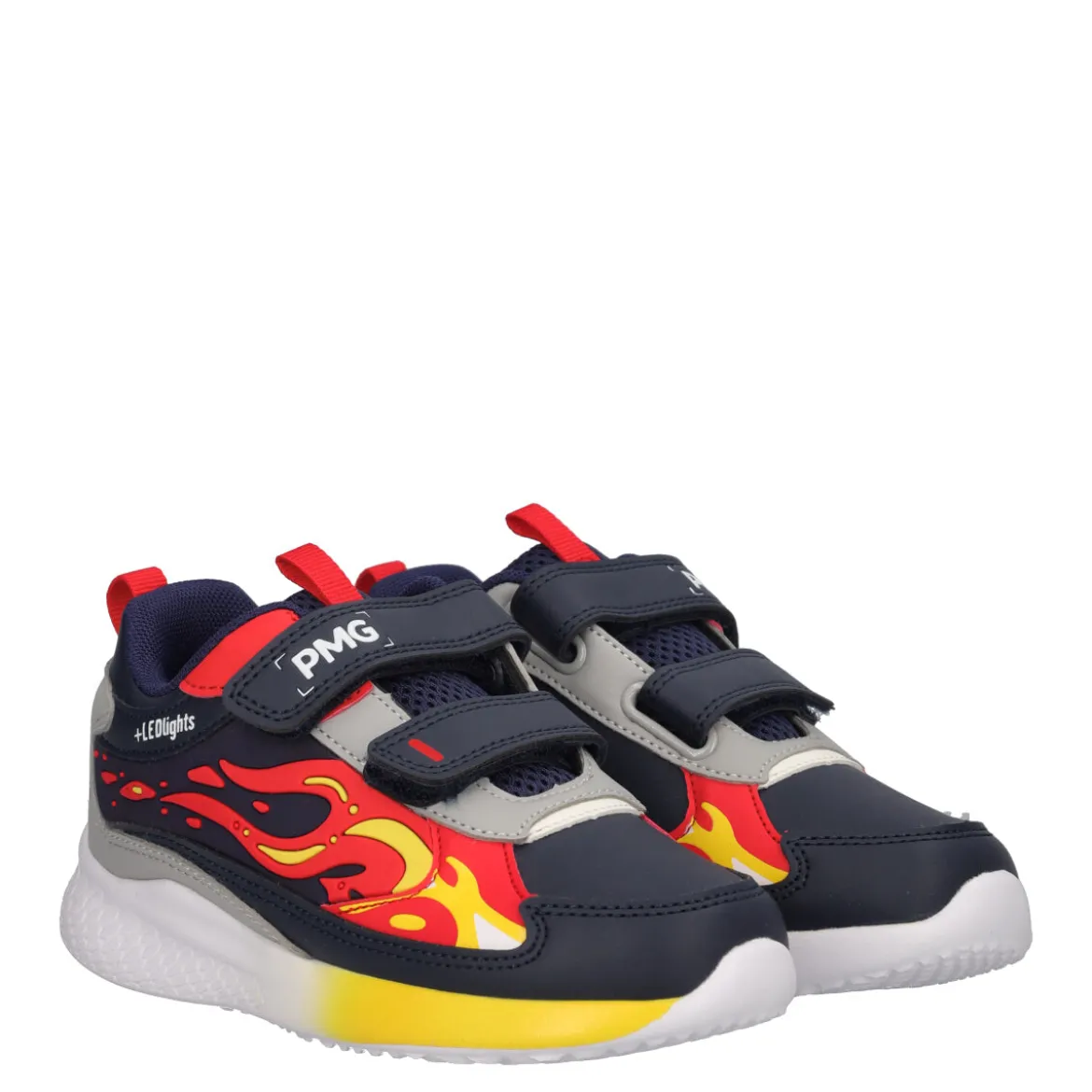 B&G INFINITY LIGHT Sneakers Bambino Nere e Rosse con Luci