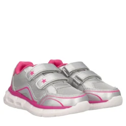 CHIMBERLY Sneakers Bambina Argento e Fuxia con Luci