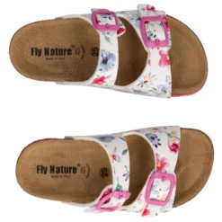 Ciabatte Bambina Bianche con Fiori Colorati