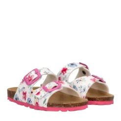 Ciabatte Bambina Bianche con Fiori Colorati