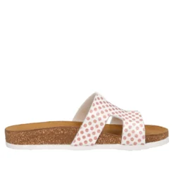 Ciabatte Bambina Bianche con Pois Glitter Rosa