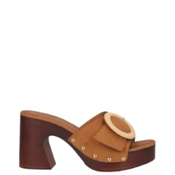Ciabatte con Tacco Donna Beige