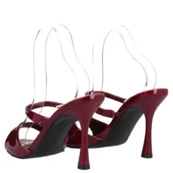 Ciabatte con Tacco Donna Bordeaux in Vernice