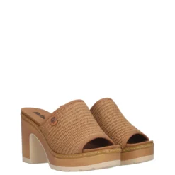 Ciabatte con Tacco Donna Camel