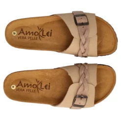 Ciabatte Donna Beige in Pelle