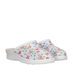 Ciabatte Donna Bianche con Fiori Multicolor