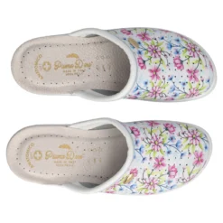 Ciabatte Donna Bianche con Fiori Multicolor