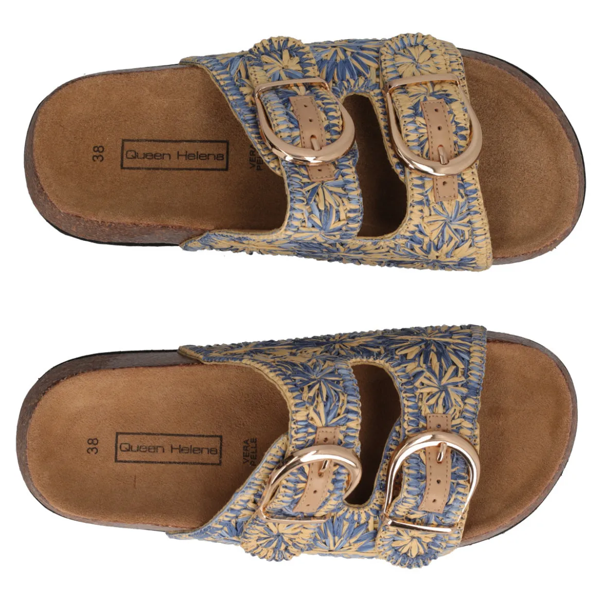 Ciabatte Donna Blu e Beige