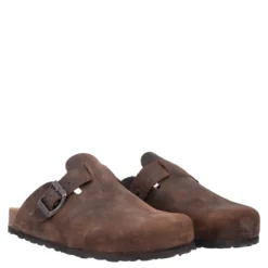 Ciabatte Donna Marroni Rustiche in Pelle
