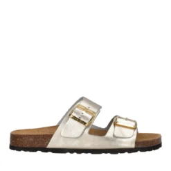 Ciabatte Donna Platino in Pelle