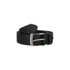 Cintura Uomo Nero Treccia Cuoio