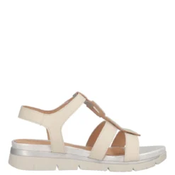 ELODY 27 Sandalo Donna Beige e Argento