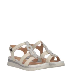 ELODY 27 Sandalo Donna Beige e Argento