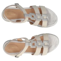 ELODY 27 Sandalo Donna Beige e Argento