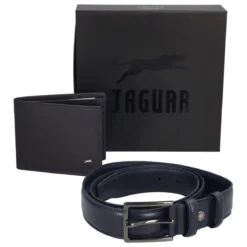 GIFT BOX - Cintura e Portafoglio Uomo Blu in Pelle