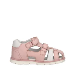 GRANZY Sandali Bambina Rosa e Bianchi in Pelle
