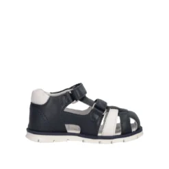 GRANZY Sandalo Bambino Blu e Bianco in Pelle