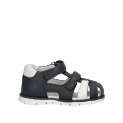 GRANZY Sandalo Bambino Blu e Bianco in Pelle