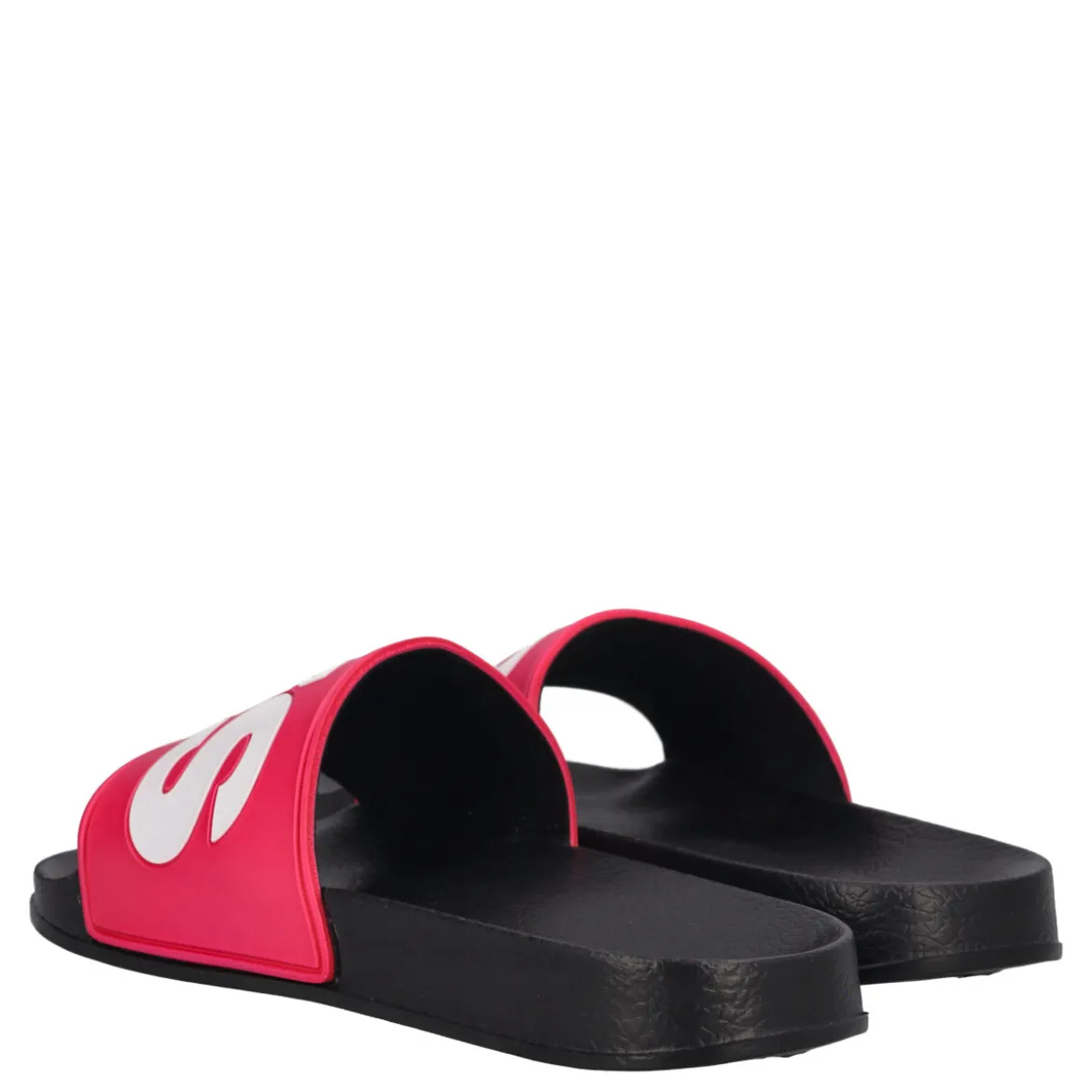 JUNEL Ciabatte Mare Bambini Nere e Fucsia