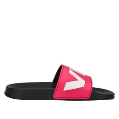 JUNEL Ciabatte Mare Bambini Nere e Fucsia