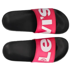JUNEL Ciabatte Mare Bambini Nere e Fucsia