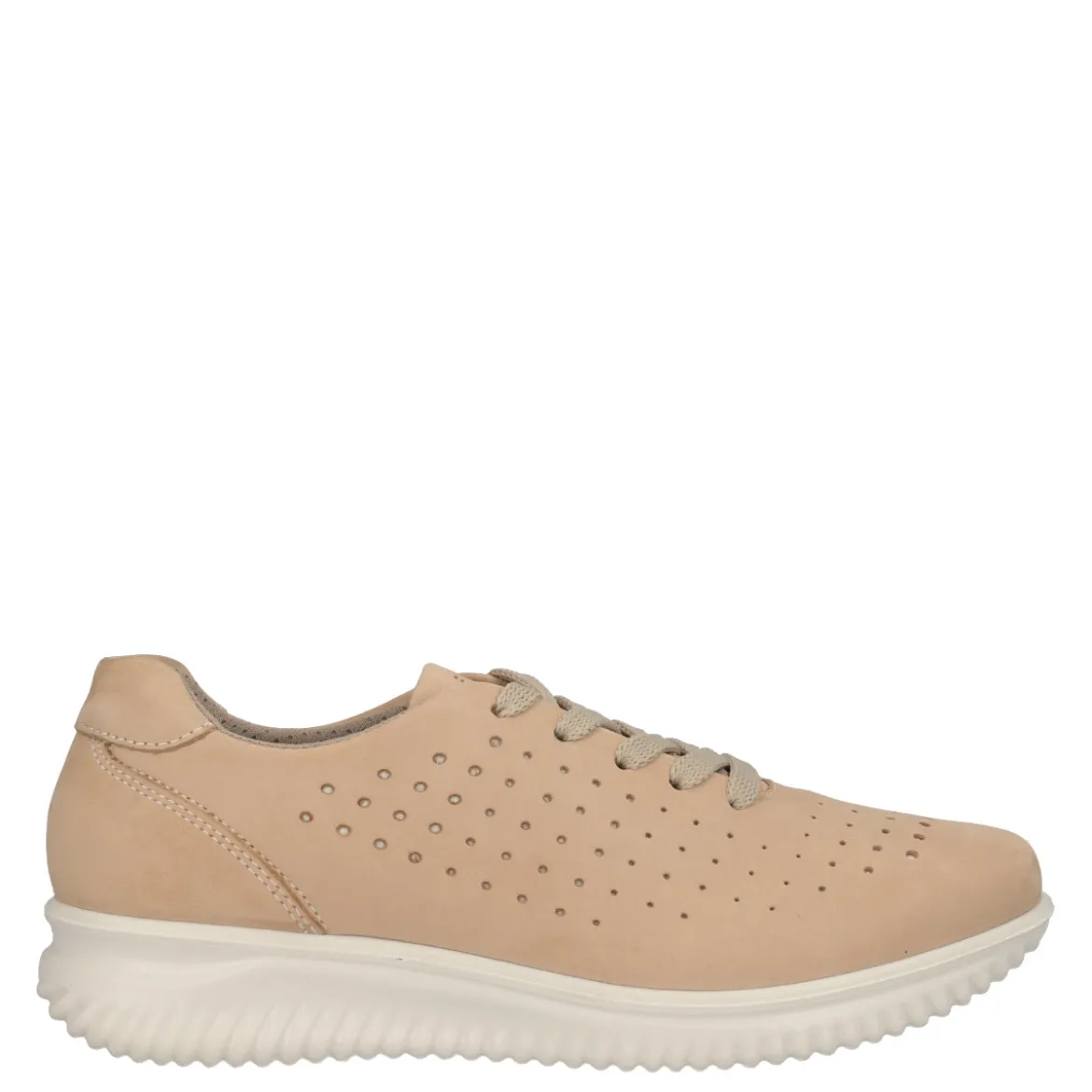 KAYLA Sneakers Comfort Donna Beige in Pelle