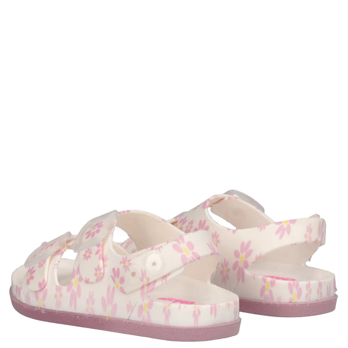 MAISON Ciabatte Bambina Bianche con Fiori Rosa