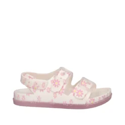 MAISON Ciabatte Bambina Bianche con Fiori Rosa