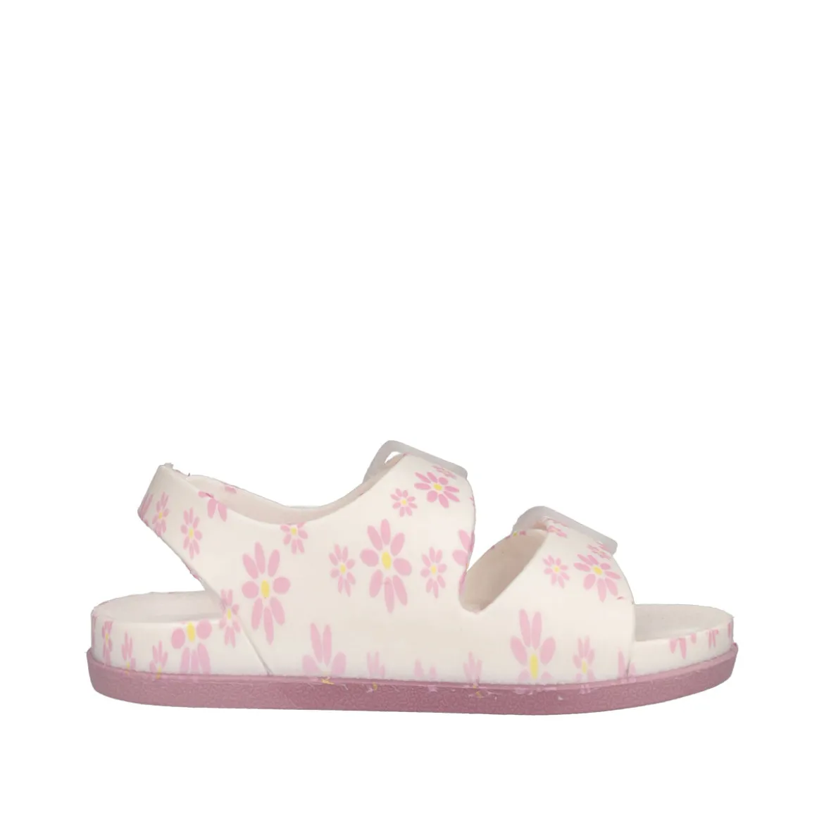 MAISON Ciabatte Bambina Bianche con Fiori Rosa