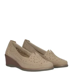 Mocassini Comfort Beige Donna in Pelle