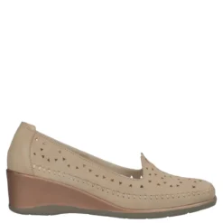 Mocassini Comfort Beige Donna in Pelle