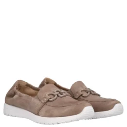Mocassini Comfort Donna Beige in Pelle