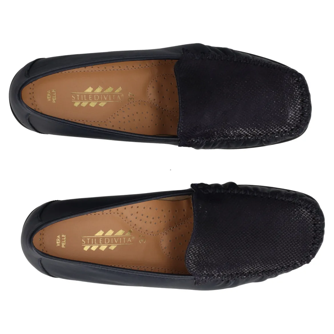 Mocassini Comfort Donna Blu in Pelle