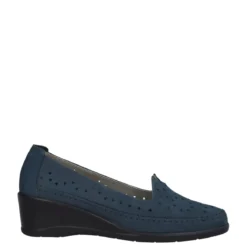 Mocassini comfort Donna Blu in Pelle