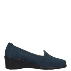 Mocassini comfort Donna Blu in Pelle