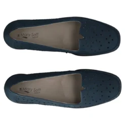 Mocassini comfort Donna Blu in Pelle