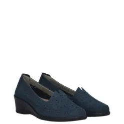 Mocassini comfort Donna Blu in Pelle