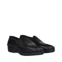 Mocassini Comfort Donna Neri Pitonati