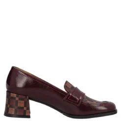Mocassini con Tacco Donna Bordeaux
