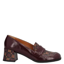 Mocassini con Tacco Donna Bordeaux