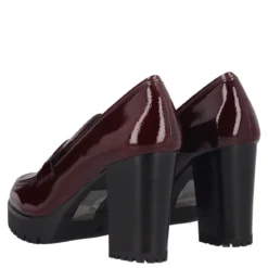 Mocassini con tacco Donna in Vernice Bordeaux