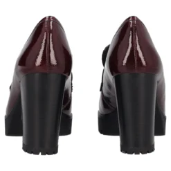 Mocassini con tacco Donna in Vernice Bordeaux