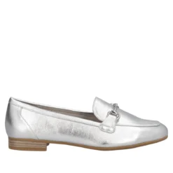Mocassino argentato donna