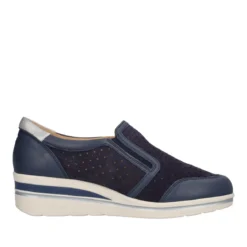 Mocassino con Zeppa 4 cm Donna Blu