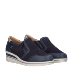 Mocassino con Zeppa 4 cm Donna Blu