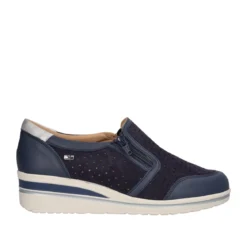 Mocassino con Zeppa 4 cm Donna Blu