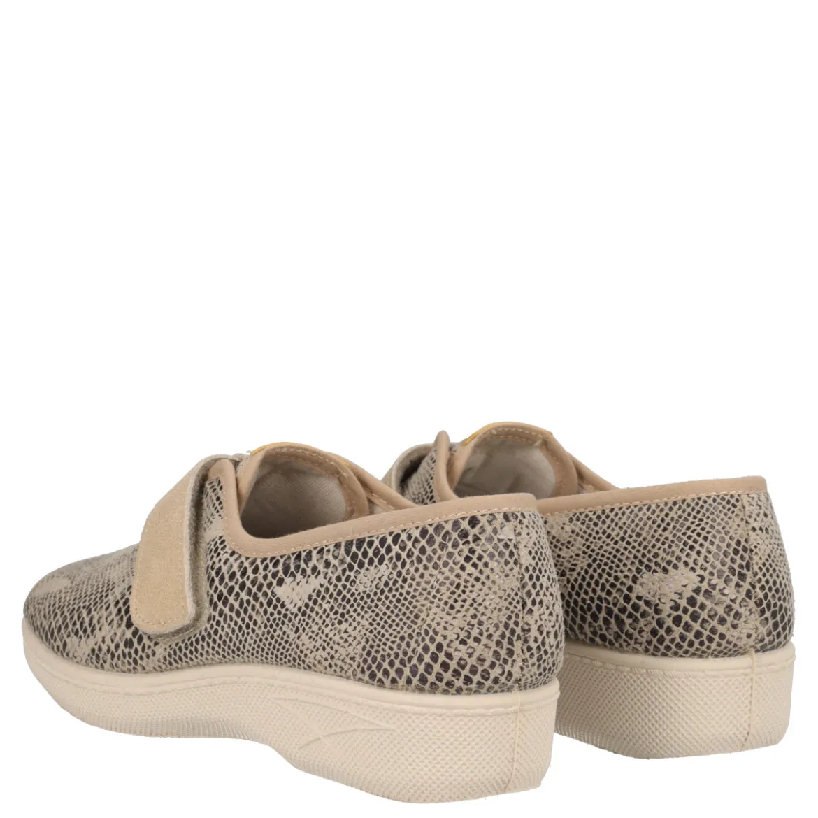 Pantofole Comfort Donna Beige Pitonate