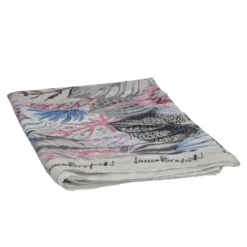 Pashmina Donna Grigia Foglie Voille
