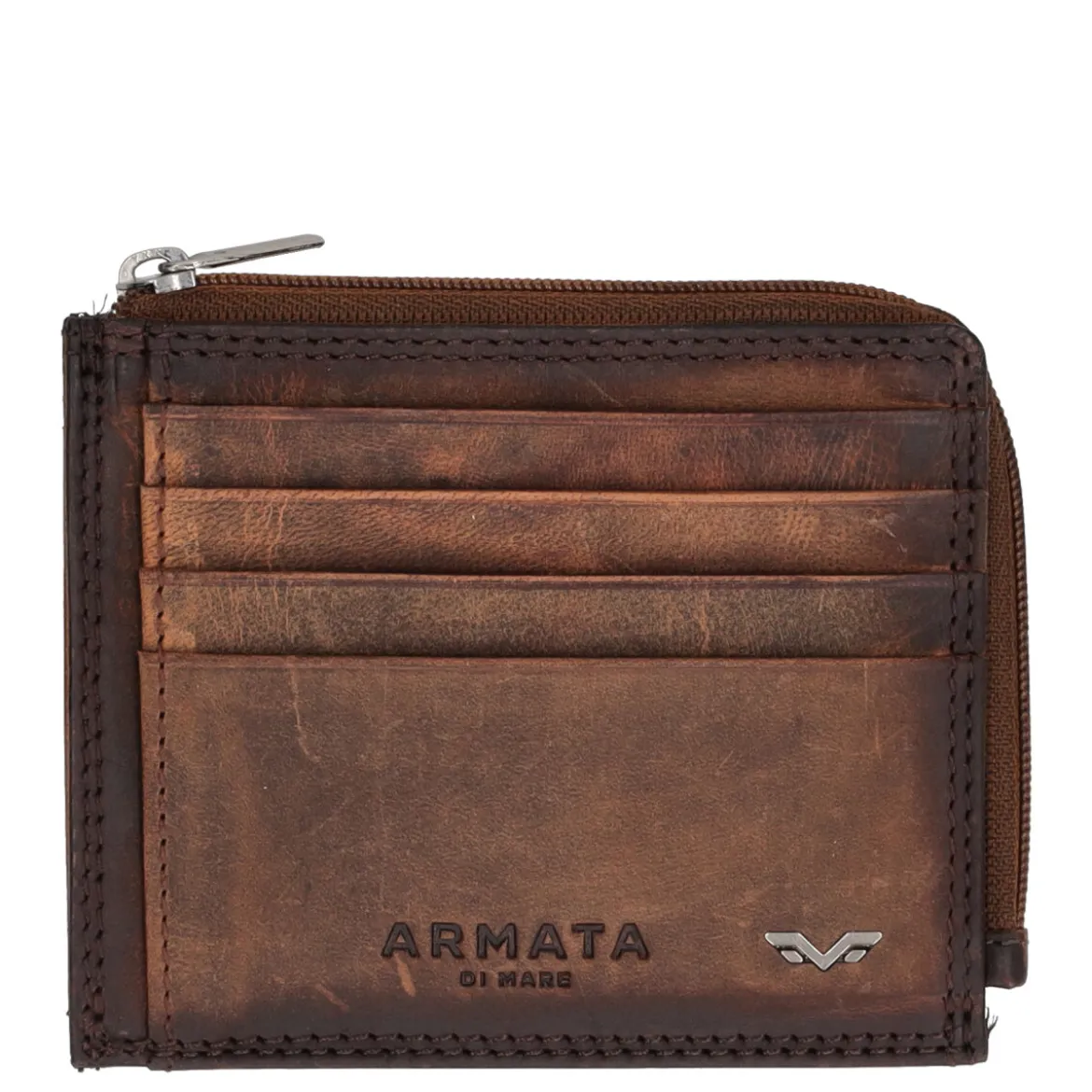 Porta carte Uomo In pelle Marrone