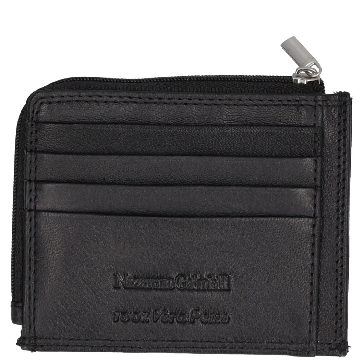 Porta carte Uomo Nero in Pelle
